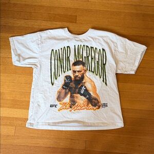 UFC Conor McGregor "The Notorious" white t-shirt.